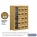 Salsbury Cell Phone Storage Locker - with Front Access Panel - 5 Door High Unit (8 Inch Deep Compartments) - 15 A Doors (14 usable) - Gold - Surface Mounted - Resettable Combination Locks
